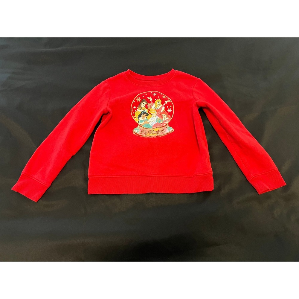 Disney Jumping Beans Princess Snow Globe Red Sweatshirt Girls 6X Magical Holiday